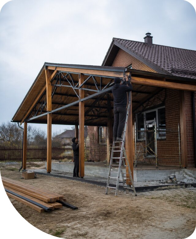 Пристройка навеса к дому и участку в Первоуральске под ключ